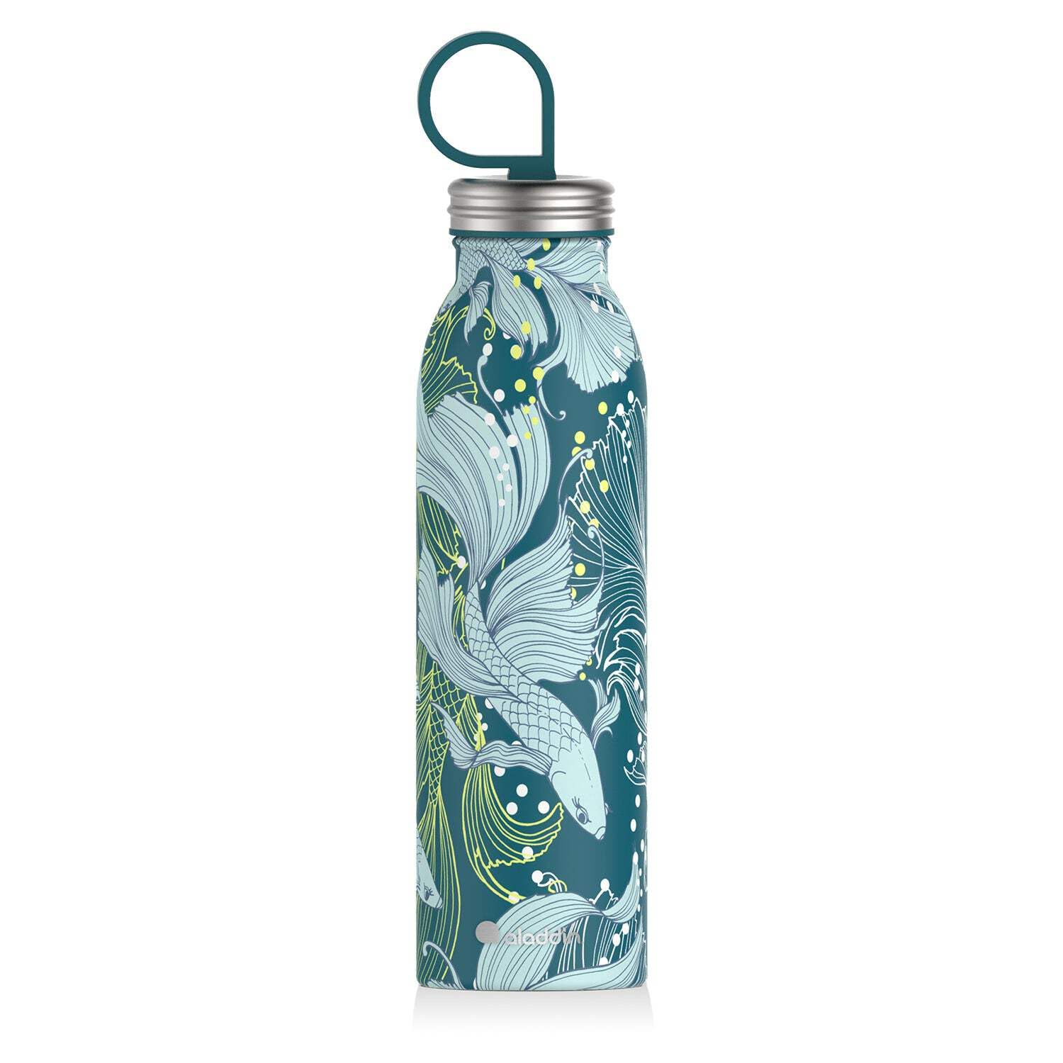Aladdin Chilled Thermavac Stainless Steel Water Bottle 0.55L Goldfish Green – Insulated Metal Water Bottle - Keeps Cold for 9 Hours - BPA-Free Thermos Flask - Leakproof - Dishwasher Safe