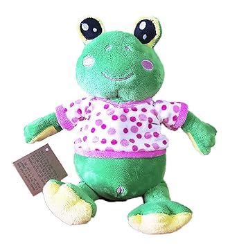 Warmies. Peluche térmico de rana verde con camiseta de lunares ...