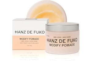 Hanz de Fuko Modify – Premium Men’s Hair Styling Pomade for a Medium Hold, High Shine – Ideal Texture Product for All Hair Types, Includes Premium Ingredients Such as Shea Butter – 2 oz, Travel Size