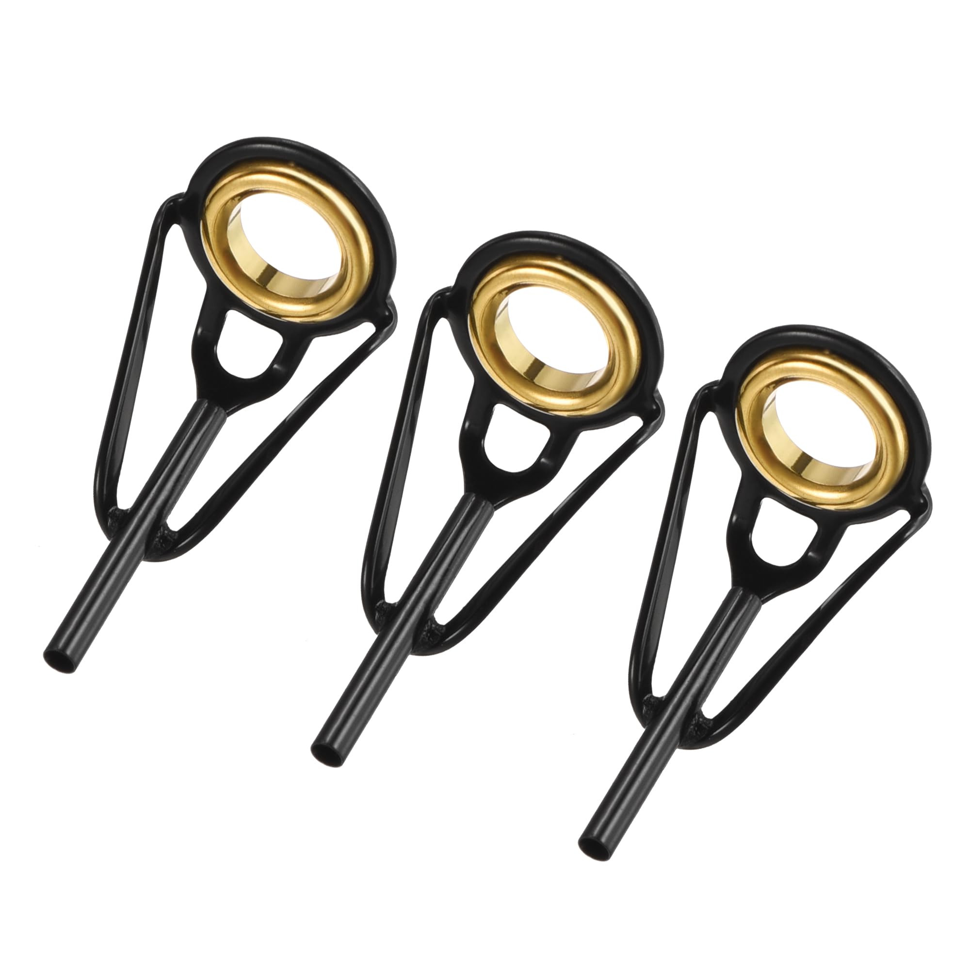 M METERXITY 3 Pack Fishing Rod Tips Repair Kit - Stainless Steel Ring Guide Replacement, Corrosion-Resistant, Apply to Fishing Rod (1.4mm Tube Dia, Black)