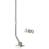 Adjustable Antenna Mounting Pole – Universal J-Pipe Mount for Antennas & Weather Stations with Mounting Bracket – Solid Structure, Weatherproof, Easy Installation (1" Diameter, 32 3/4" Arm Length)