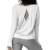 Sanutch Diamond Shape Long Sleeve Open Back Workout Top - Luxury Workout Shirt for Women, Stylish Gym & Yoga Wear