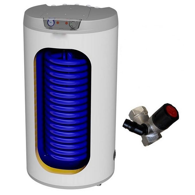 160 Liter L indirekt beheizter Warmwasserspeicher mit 1 Wärmetauscher, Anschlüsse oben, Boiler Standspeicher