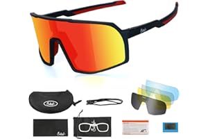 TOUTSEUL Polarized Cycling Glasses for Men Women Mountain Bike Sunglasses Bike Goggles with 5 Lentes Glass