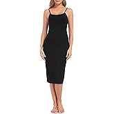Lovasy Women's Full Slip for Under Dresses Cami Slip Mini Dress Adjustable Straps Basic Long Full Slips Nightgown S-3XL