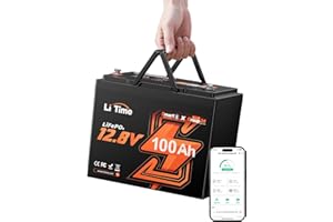 LiTime 12V 100Ah Bluetooth LiFePO4 Lithium Battery, Group 24, Max.1280Wh Energy, Built-in 100A BMS with Low-Temp Protection, 