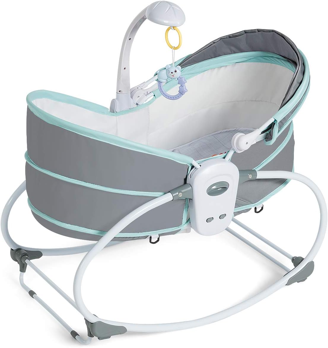 Goplus 5 En 1 Berceau Bebe Portable Avec Function Musique Jouets Lit De Bebe Avec Boite Vibrante Auvent Amovible Pour 0 3ans Vert Amazon Fr Bebes Puericulture