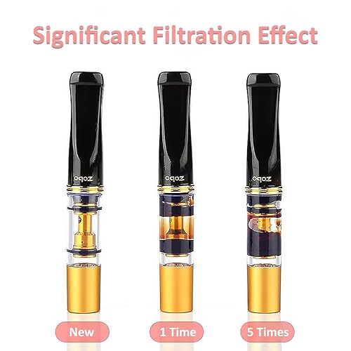 ZOBO Cigarette Filter Holder Microporous Multi-Filtering to Reduce Tar and  Smoke Stains Portable Reusable Food Grade Plastic Compatible for Coarse  (7.3mm-8mm) Cigarettes (with 1 Extra Mouthpiece) Gold in Saudi Arabia