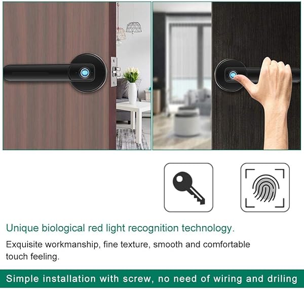 Biometrischer Fingerabdruck Trhebel mechanisches intelligentes Trgriffschloss fr den Eingang elektrisches Trschloss fr das Sicherheitshaus fr das Brohotel Home Garage Apartment