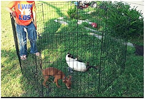OIS Exercise Pen for Dogs 30 Inch with Step-Through Door Pet Portable 8 Panels Kennel Playpen Lightweight &amp; eBook by OISTRIA