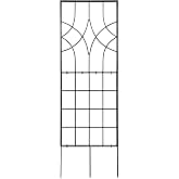 H Potter Garden Trellis Geometric Wrought Iron Heavy Duty Metal Panel Screen (Black, Small)
