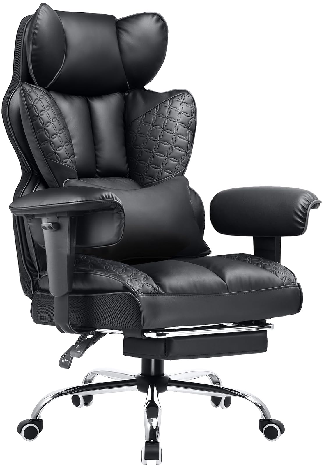 Photo 1 of *************FOR PARTS ONLY-MISSING THE ENTIRE BASE**************
COMHOMA Big and Tall Office Chair 400LBS Wide Ergonomic Gaming Chair with Deluxe Embossing Designed Leather with Foot Rest,150°Reclining Adjustable Armrests Pocket Spring Back Support and P