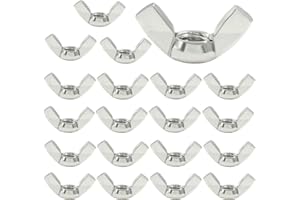 Waziaqoc 20 Pcs M8 Wing Nuts, 304 Stainless Steel Wing Nuts Fasteners Parts DIN315 Butterfly Nut