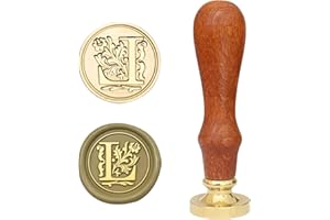 MINGYUESKY Medieval Traditional Initial Alphabet Wax Seal Stamp, Classic Alphabet Initial Wax Sealing Stamp Brass Head Wooden Handle for Wedding Party Invitation (Letter L)