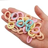 nuoshen 200 Pcs Baby Cotton Hair Bands Candy Color 3 cm Seamless Ponytail view 3