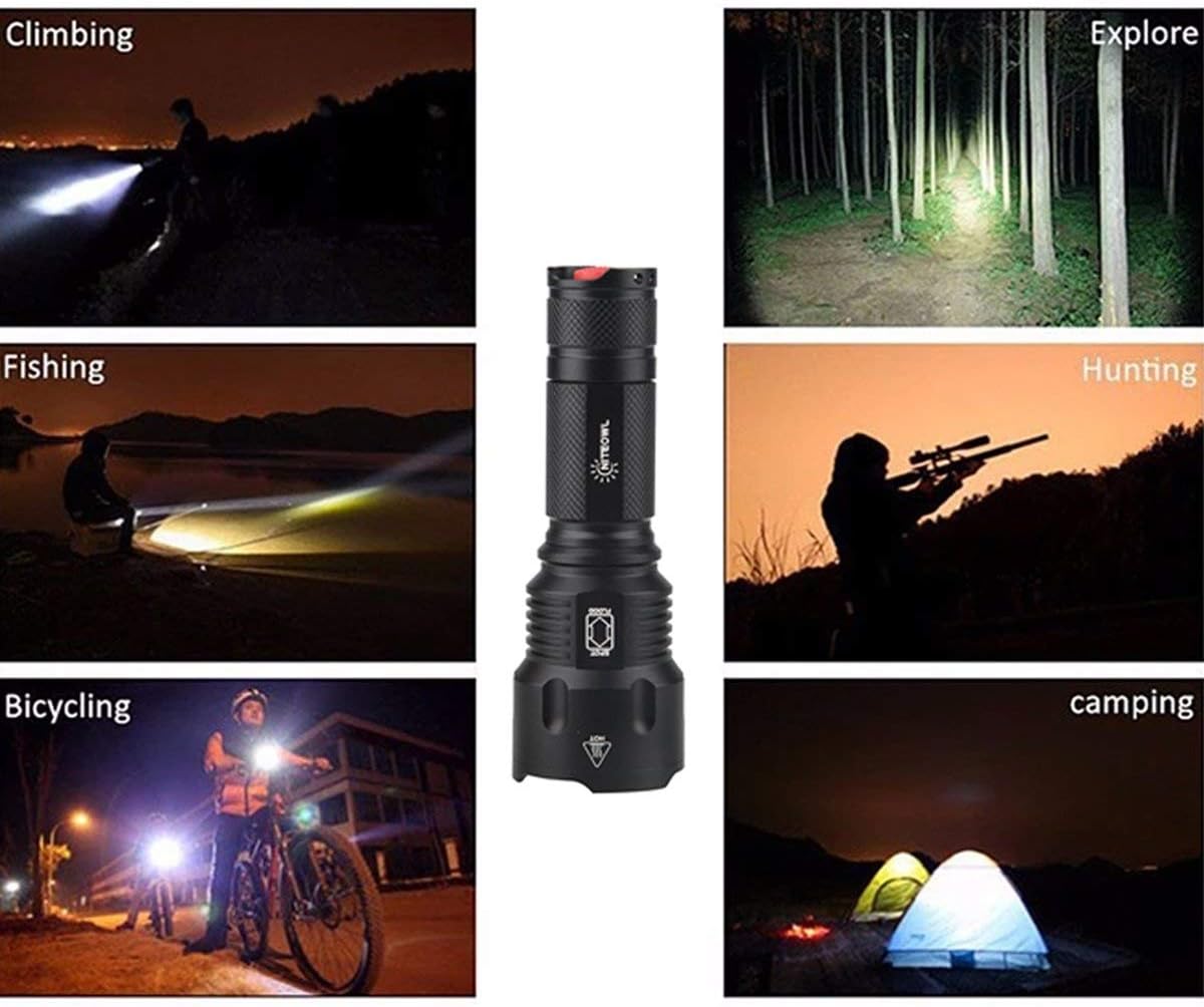 NiteOwl Super Bright Tactical LED AAA Flashlight, Handheld, Water Resistant, Zoomable, 5 Modes, High Lumens, Perfect for Camping, Hunting, Any Outdoor Use (AAA Batteries Included) - - 