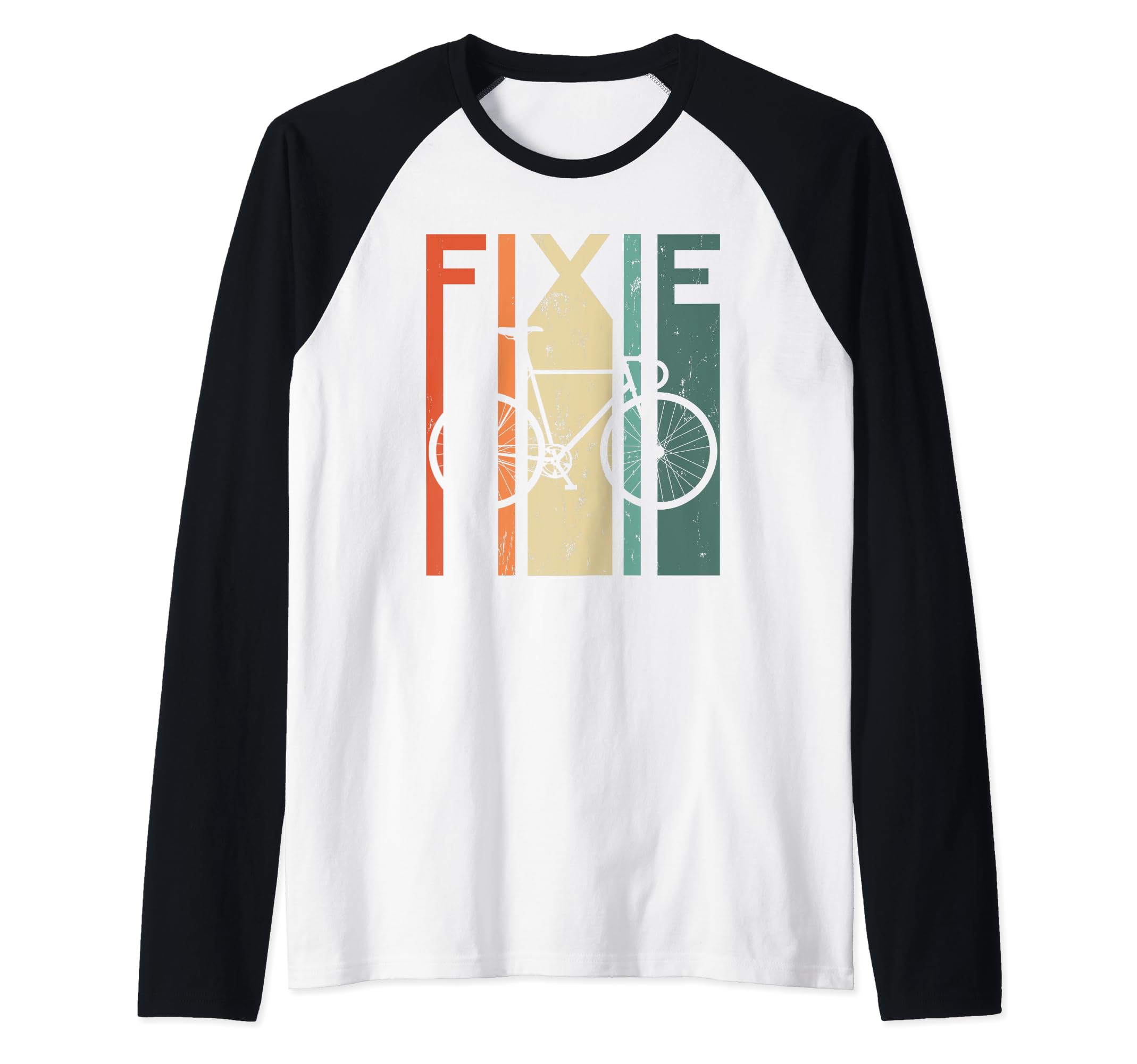 Fixed Gear Bike Track Single Speed Cyclist Velodrome Bicycle Raglan Baseball Tee