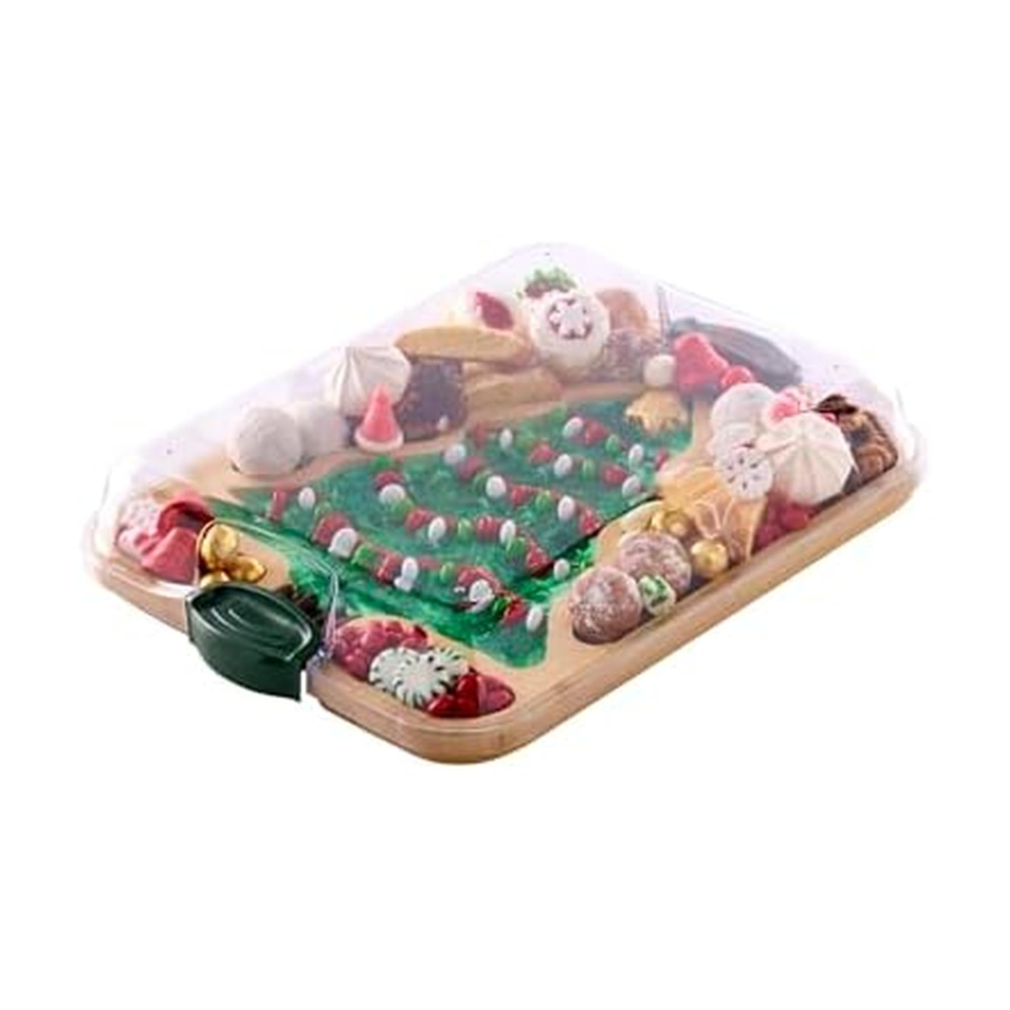 Farberware Tree Build-A-Board with Clear Locking Lid – Holiday Prep and Serve Board for Charcuterie, Cookies, Candy, and Seasonal Entertaining Image