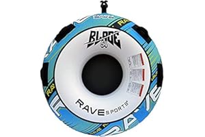 RAVE Sports Blade Inflatable Towable Tube, 1 Rider, Unique Skim-Fast Bottom Coating, Nylon Cover, Four Foam-Filled Reinforced Handles, Quick Connect Tow Point, Boat Tubes and Towables, Stable Ride