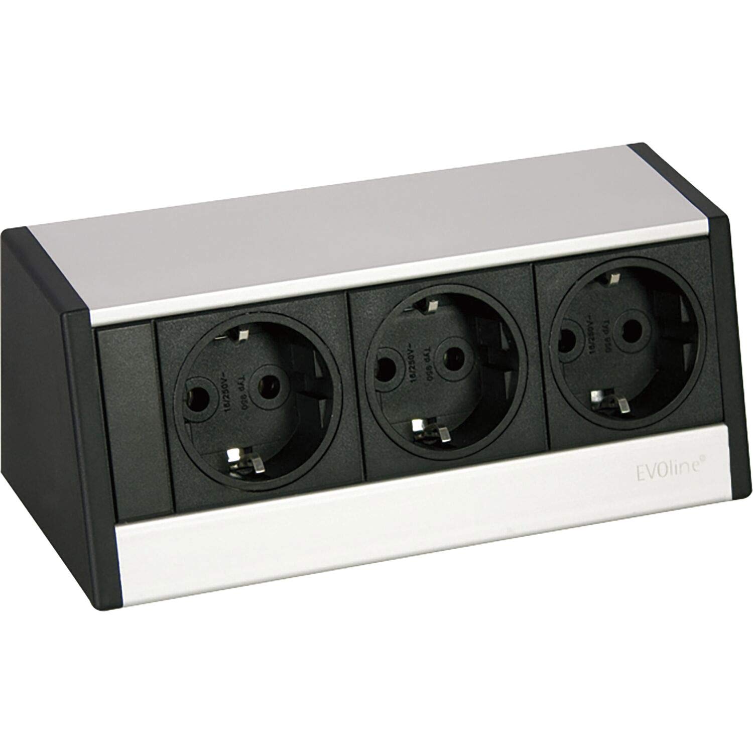 EVOline 159800014900 Socket Element R-Dock 3 x Schuko Black
