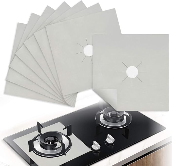 8 Pcs Gas Hob Range Protectors, Reusable Washable Cooker Protectors Cover Mat for Hobs, Gas