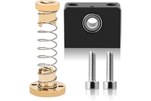 T8 Anti Backlash Nut and Z Axis Lead Screw Top Mount, NIKOEO T8 Anti Backlash Spring Loaded Nut Elimination Gap for Creality CR-10/Ender 3/3 Pro/3 V2, 3D Printer Threaded Rod Nut and Bearing Holder