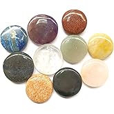 Chakra Healing Crystals Set of 10 Round Stones – Natural Gemstone Collection for Reiki, Meditation, Balancing, Yoga, Energy Work, Home Décor & Gifting