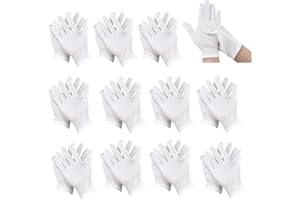 12 Pairs Cotton Gloves for Dry Hands, Breathable Cotton Work Gloves Moisturizing Cosmetic Eczema Hand Spa and Coin Jewelry In