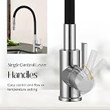 Peppermint Kitchen Tap with Flexible Hose Black Chrome 360° Swivel view 9