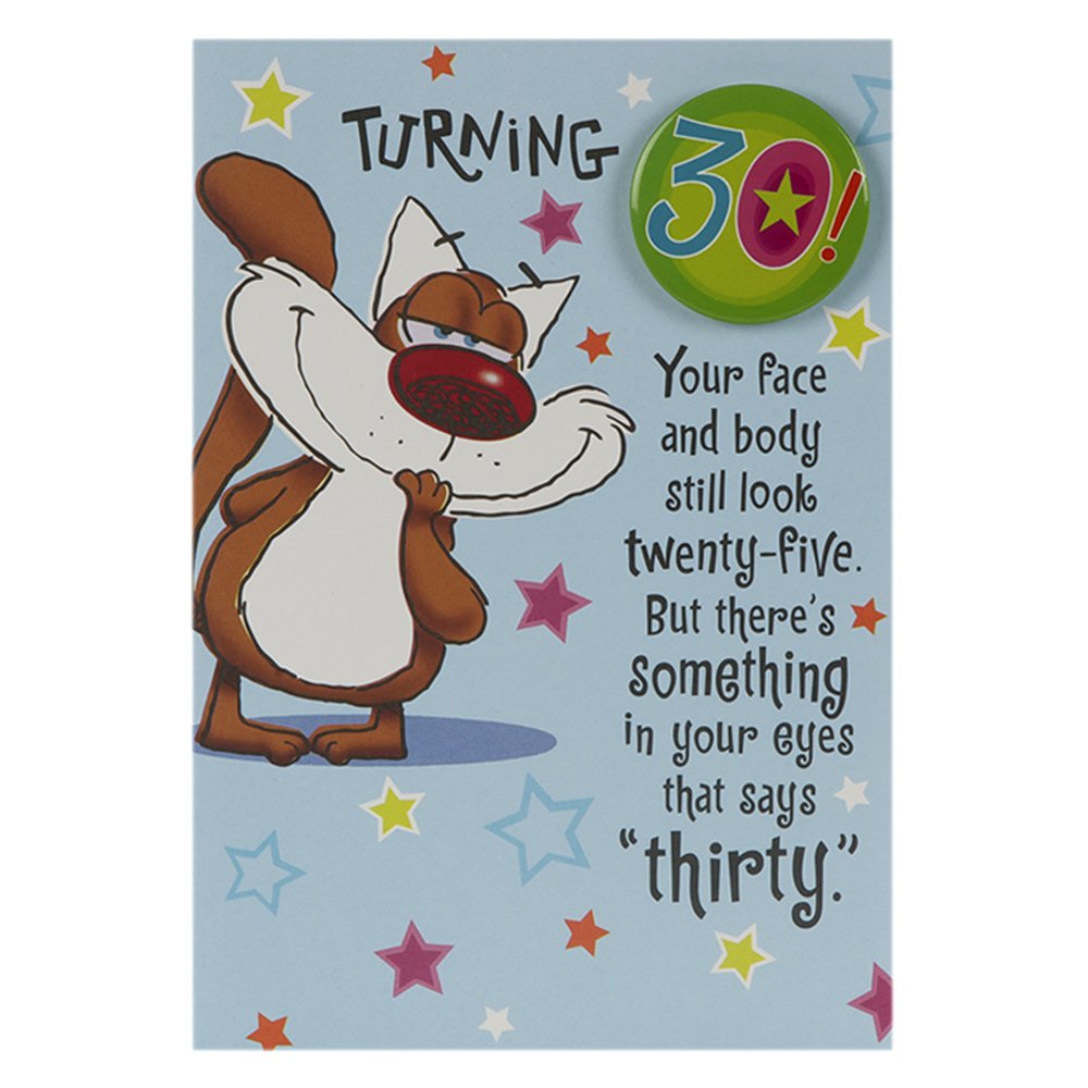 Label M Humour Badge Carte Danniversaire 30 Ans On Sale