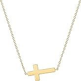 Malibu Sunday Gold-Plated Sideway Cross Necklace for Women – Dainty Sideways Faith Pendant, Everyday Minimalist Jewelry – Adjustable 16”-18” Chain