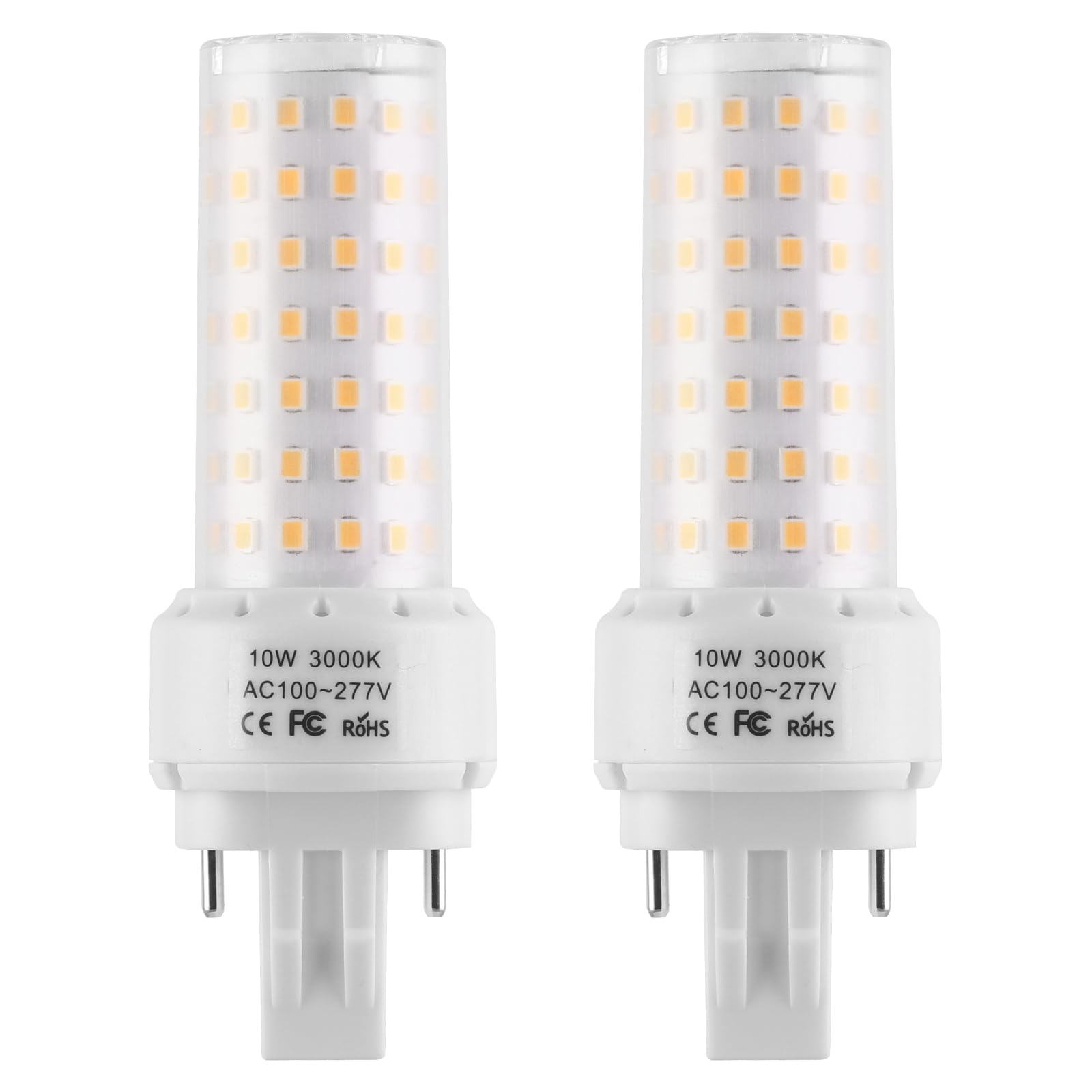Photo 1 of Lidesheng GX23-2 Base LED Light Bulb Plug and Play,3000K Warm White 2Pin LED PL Bulb, 13W 18W CFL Equivalent, Ballast Compatible (Warm White, 10W 2pcs)