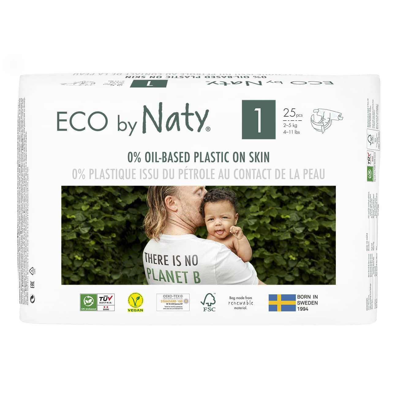 Eco by Naty nappies size 1 (Newborn 2-5kg / 4-11 lbs)