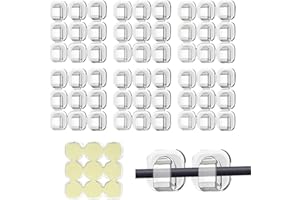 54 Pcs Cable Clips, Adhesive Wire Clips Organizer Electrical Cord Management, Wall Mounting Brackets Wire Holders for LED Str