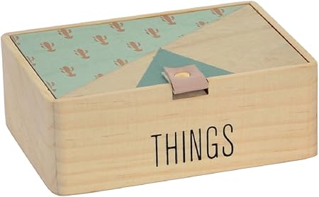 Item Caja Guarda Cosas, Madera, Amarillo, 14x10x5.0 cm: Amazon.es: Hogar