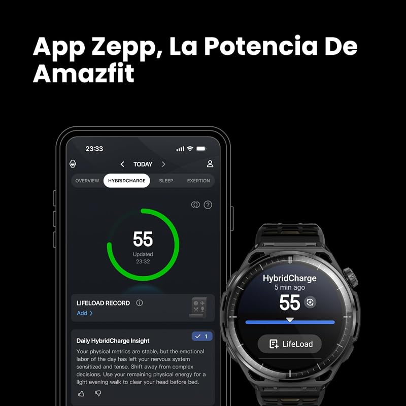 Balance 3 Reloj Inteligente GPS 48mm, Pantalla AMOLED 1,5" Cristal Zafiro, NFC, batería de 21 días, Linterna, 64 GB de Almacenamiento, mapas, HYROX, para Android e iPhone, Titanio