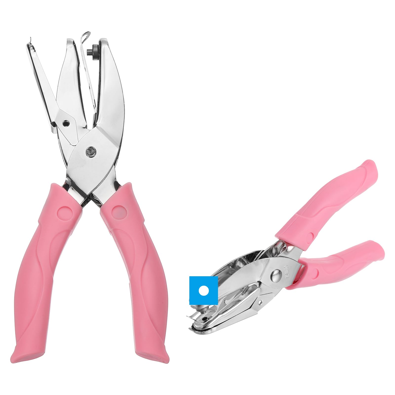 PATIKIL 1/8" Single Hole Punch, 2 Pack Handheld Hole Puncher with Soft Grip Circle Hole Metal Paper Puncher for Tag DIY Craft Scrapbook Ticket, Pink