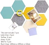 Beser Lee Cork Board Tiles Set, Self Adhesive Hexagon Felt Display Pads view 2