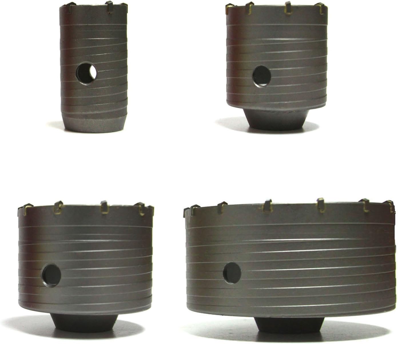 DOPOW 30-125mm Wall Hole Saw Cutter with SDS+ Connecting Shaft Carbide Steel Hole Saw Set ((40,65,80,125mm)4pcs hole saw)