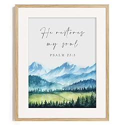 Psalm 23:3 Religious Quotes Wall Art