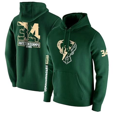Wzhhh Men S Basketball Hoodie Milwaukee Bucks Anteokounmpo 34