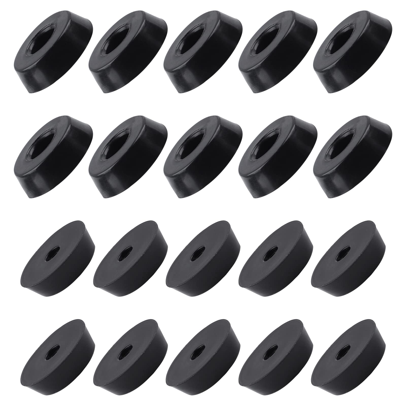 METALLIXITY Rubber Bumper Feet (18x5mm/0.71"x0.2") 20Pcs, Round Leg Pads Floor Protectors - for Home Tables Chairs Cutting Board, Black