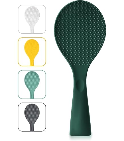 Silicone Rice Paddle Set – 2-Piece Set Of Spoon Spatulas For Non -Stick Cookware – Kitchen Tools And Accessories With Comfortable Handles, Heat-Resistant Utensils For Cooking And Baking – Pastel Green