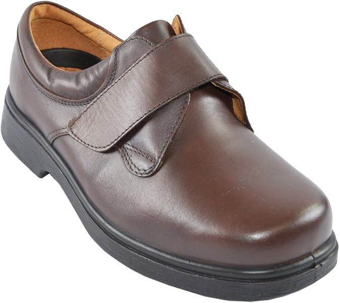 DB Reece 6E Extra Extra Wide Velcro Close Men's Shoes Brown (12