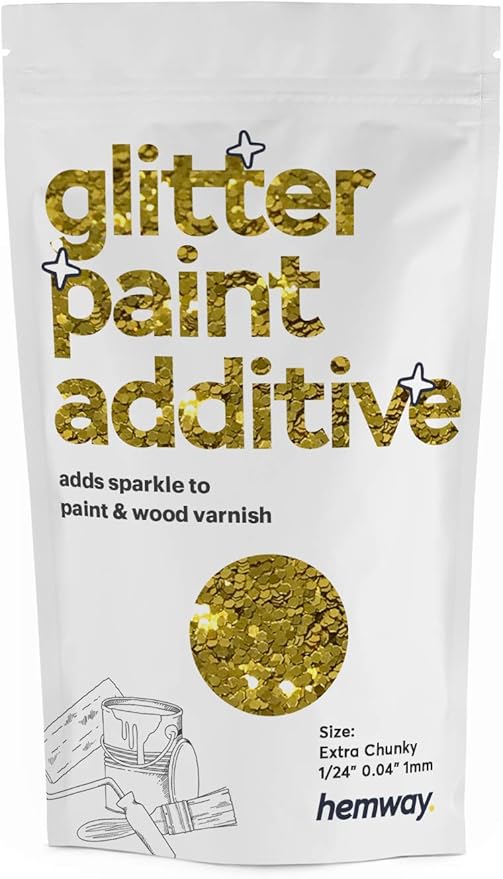 Hemway Glitter Paint Additive Extra Chunky 1/24" 0.040" 1MM Emulsion