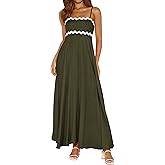 PRETTYGARDEN Womens Spaghetti Strap Maxi Dresses 2026 Summer Casual Sleeveless Smocked Boho A Line Long Flowy Beach Sundress