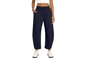 Caracilia Womens Barrel Wide Leg Hiking Pants High Waisted Baggy Summer Quick Dry Athletic Trousers with Pockets 2026