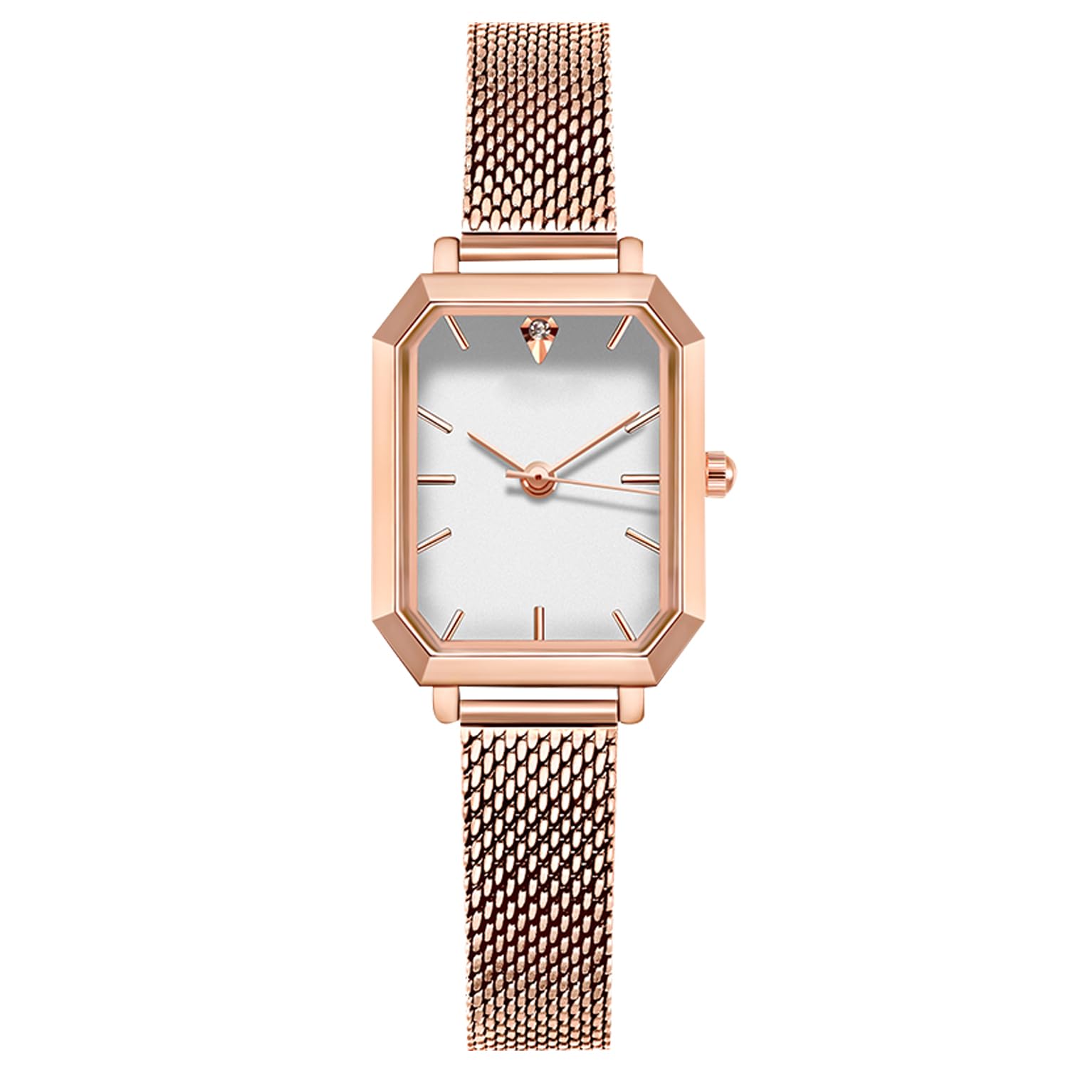 RORIOS Women Watches Analogue Quartz Watch Casual Watch for Girls Square Dial Minimalism Stainless Steel Mesh Strap Fashion Ladies Wristwatches