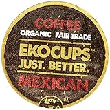 EKOCUPS Organic Artisan  Mexican Coffee, Medium Roast, in Recyclable Single Serve Cups for Keurig K-cup Brewers, 10 count