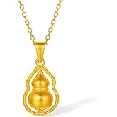 ZHOU LIU FU 18K Yellow Gold Pendant Gourd Pendants Fengshui Charm Fortune Blessing Gold Jewelry for Women Men New Beginning Birthday Gifts (Not Include Necklace) C0416331